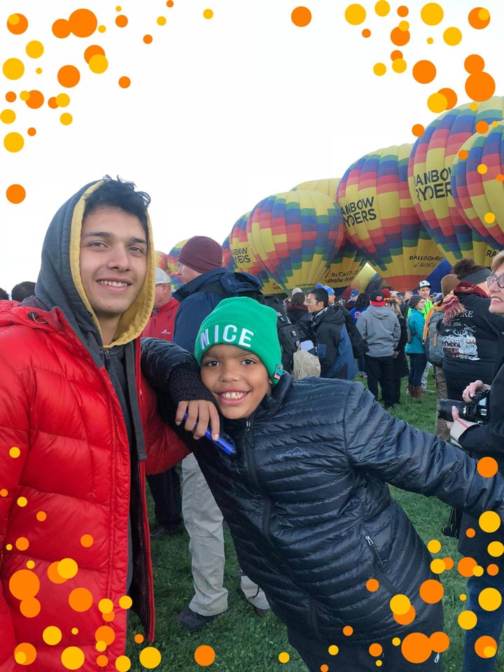 Hakim Bellamy's two sons, Max & Kaylem, at the Albuquerque International Balloon Fiesta