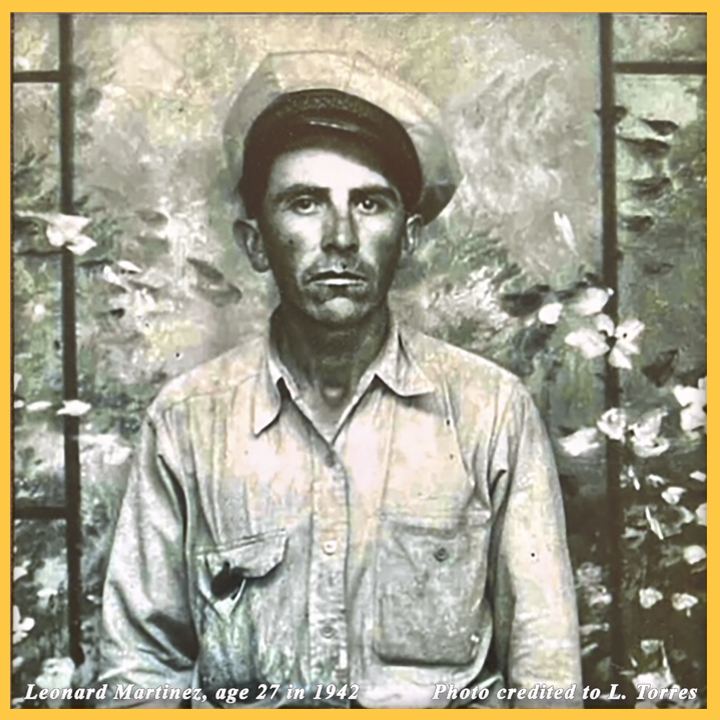Black and white photo portrait of Leonard Martinez, age 27