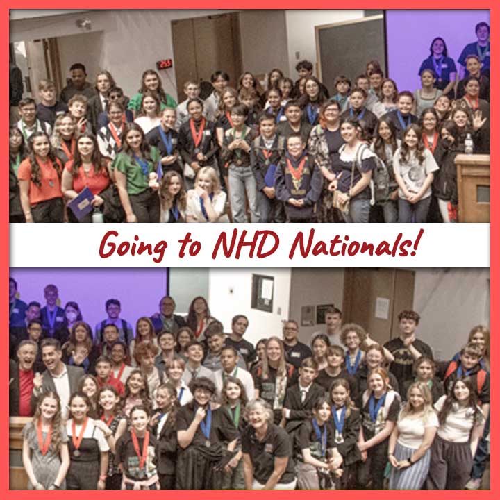 the NHD in NM State Contest 2024 winners, with text: "Going to NHD Nationals!"