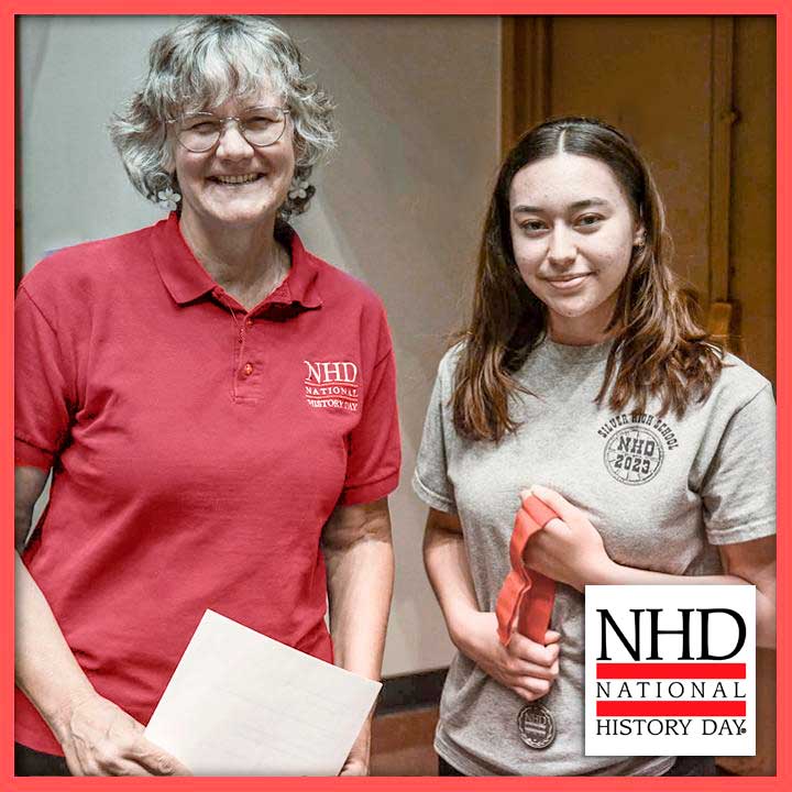 NHD in New Mexico's Heather McClenahan posing with an NHD prize winner