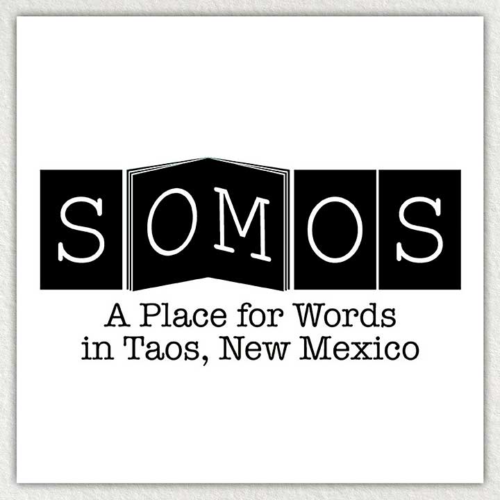 SOMOS logo "A place for words in Taos, New Mexico"